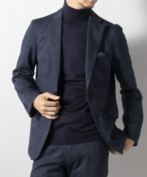 NOLLEY'S goodman（ノーリーズグッドマン）の「ウール混 ムリネジャージ ストレッチ セットアップジャケット（テーラードジャケット・メンズ・チャコールグレー/インディゴブルー/ブルー系その他7・LARGE/MEDIUM/X-LARGE/SMALL）」の6枚目の写真