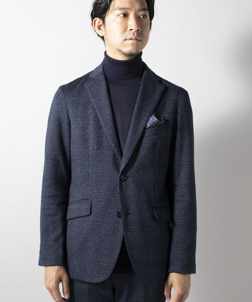 NOLLEY'S goodman（ノーリーズグッドマン）の「ウール混 ムリネジャージ ストレッチ セットアップジャケット（テーラードジャケット・メンズ・チャコールグレー/インディゴブルー/ブルー系その他7・LARGE/MEDIUM/X-LARGE/SMALL）」の8枚目の写真