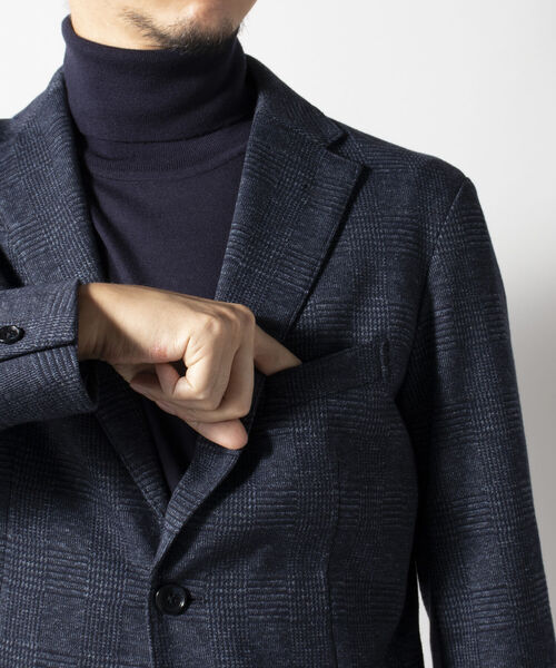 NOLLEY'S goodman（ノーリーズグッドマン）の「ウール混 ムリネジャージ ストレッチ セットアップジャケット（テーラードジャケット・メンズ・チャコールグレー/インディゴブルー/ブルー系その他7・LARGE/MEDIUM/X-LARGE/SMALL）」の12枚目の写真