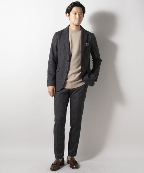 NOLLEY'S goodman（ノーリーズグッドマン）の「ウール混 ムリネジャージ ストレッチ セットアップジャケット（テーラードジャケット・メンズ・チャコールグレー/インディゴブルー/ブルー系その他7・LARGE/MEDIUM/X-LARGE/SMALL）」の15枚目の写真