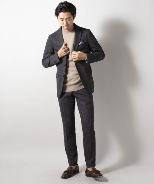 NOLLEY'S goodman（ノーリーズグッドマン）の「ウール混 ムリネジャージ ストレッチ セットアップジャケット（テーラードジャケット・メンズ・チャコールグレー/インディゴブルー/ブルー系その他7・LARGE/MEDIUM/X-LARGE/SMALL）」の16枚目の写真