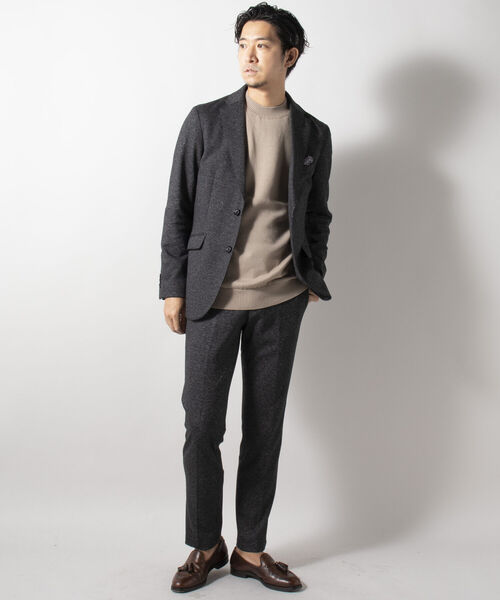 NOLLEY'S goodman（ノーリーズグッドマン）の「ウール混 ムリネジャージ ストレッチ セットアップジャケット（テーラードジャケット・メンズ・チャコールグレー/インディゴブルー/ブルー系その他7・LARGE/MEDIUM/X-LARGE/SMALL）」の17枚目の写真