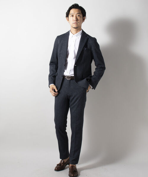 NOLLEY'S goodman（ノーリーズグッドマン）の「ウール混 ムリネジャージ ストレッチ セットアップジャケット（テーラードジャケット・メンズ・チャコールグレー/インディゴブルー/ブルー系その他7・LARGE/MEDIUM/X-LARGE/SMALL）」の21枚目の写真