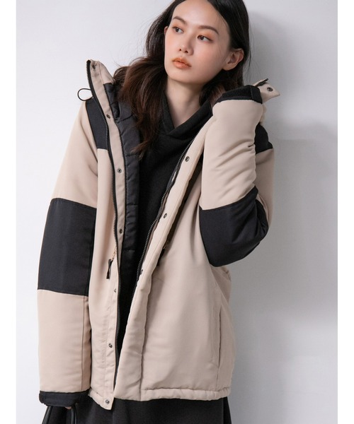 fifth(フィフス)の「配色切り替え中綿ダウンジャケット(ダウンジャケット/コート・レディース・カーキ/ベージュ・MEDIUM)」の2枚目の写真