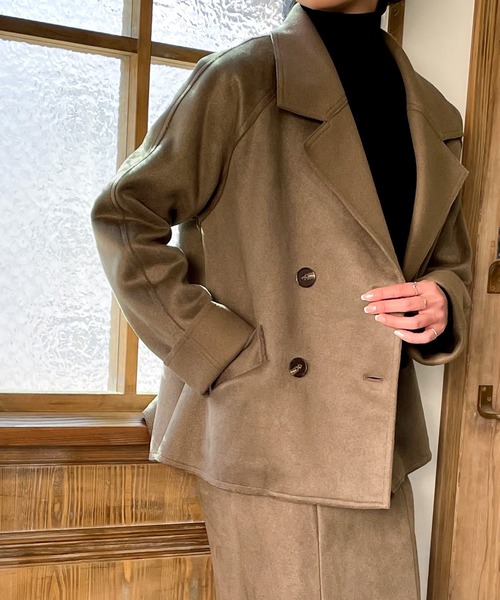 JUNOAH（ジュノア）の「スエード調ジャケット&マーメイドスカートセットアップ（セットアップ・レディース・ブラック/ブラウン/ライトベージュ/ダークベージュ・MEDIUM/LARGE/X-LARGE）」の9枚目の写真