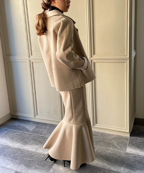 JUNOAH（ジュノア）の「スエード調ジャケット&マーメイドスカートセットアップ（セットアップ・レディース・ブラック/ブラウン/ライトベージュ/ダークベージュ・MEDIUM/LARGE/X-LARGE）」の16枚目の写真