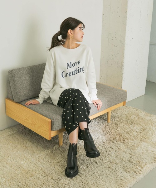 URBAN RESEARCH（アーバンリサーチ）の「サイドスリットロゴプルオーバー（Tシャツ/カットソー・レディース・ネイビー/オフホワイト・FREE）」の17枚目の写真