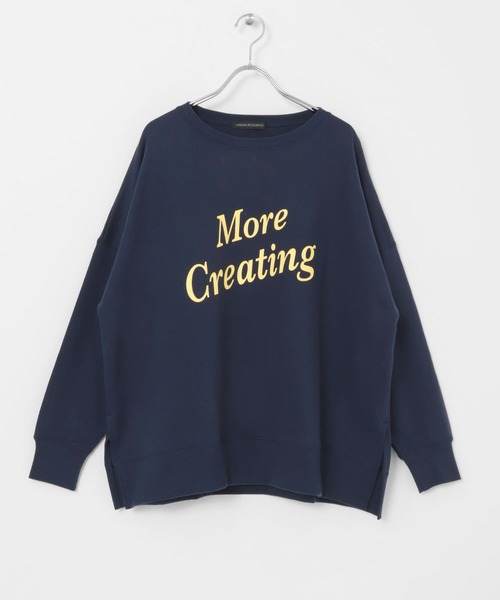 URBAN RESEARCH（アーバンリサーチ）の「サイドスリットロゴプルオーバー（Tシャツ/カットソー・レディース・ネイビー/オフホワイト・FREE）」の11枚目の写真