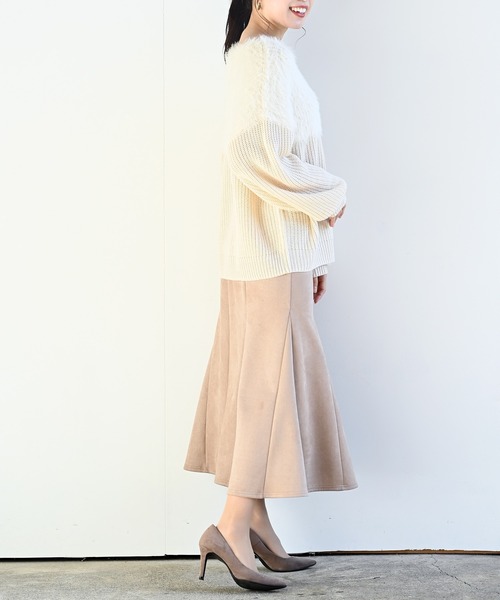 rps（アールピーエス）の「スウェード切替マーメイドスカート（スカート・レディース・チャコールグレー/ブラック/ブラウン/ベージュ・M）」の11枚目の写真