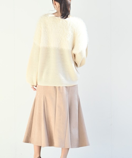 rps（アールピーエス）の「スウェード切替マーメイドスカート（スカート・レディース・チャコールグレー/ブラック/ブラウン/ベージュ・M）」の10枚目の写真