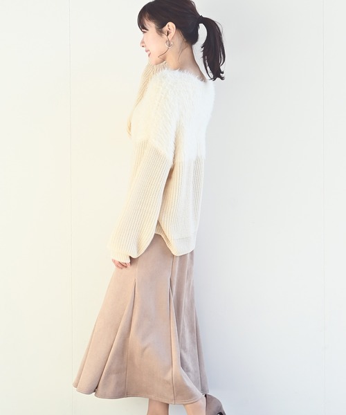 rps（アールピーエス）の「スウェード切替マーメイドスカート（スカート・レディース・チャコールグレー/ブラック/ブラウン/ベージュ・M）」の9枚目の写真