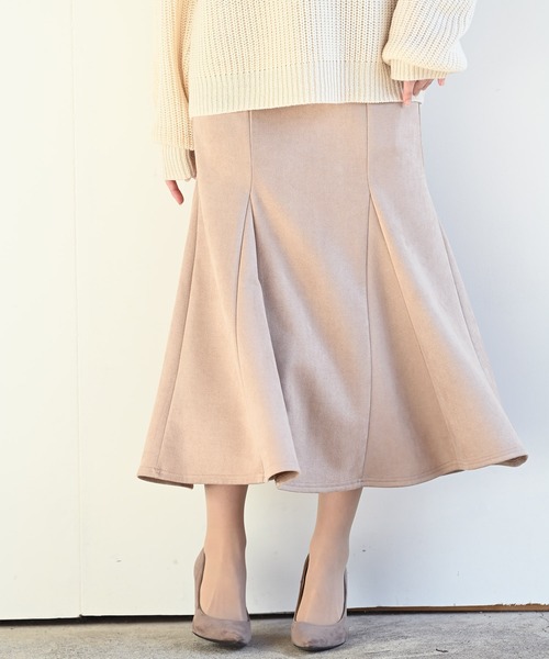 rps（アールピーエス）の「スウェード切替マーメイドスカート（スカート・レディース・チャコールグレー/ブラック/ブラウン/ベージュ・M）」の8枚目の写真