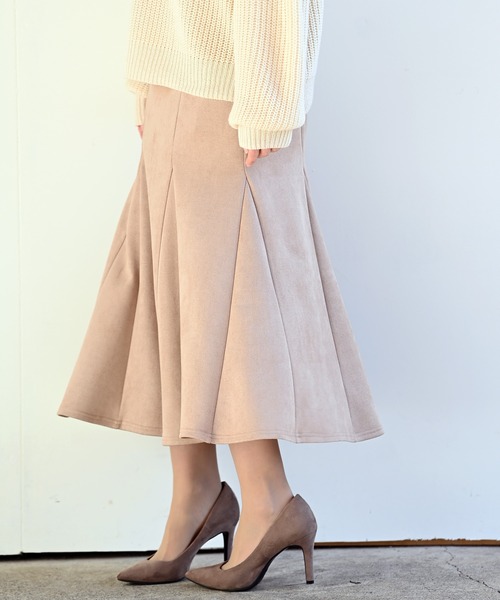 rps（アールピーエス）の「スウェード切替マーメイドスカート（スカート・レディース・チャコールグレー/ブラック/ブラウン/ベージュ・M）」の7枚目の写真