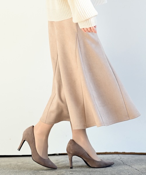 rps（アールピーエス）の「スウェード切替マーメイドスカート（スカート・レディース・チャコールグレー/ブラック/ブラウン/ベージュ・M）」の5枚目の写真