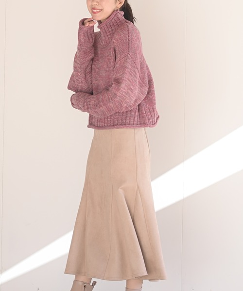 rps（アールピーエス）の「スウェード切替マーメイドスカート（スカート・レディース・チャコールグレー/ブラック/ブラウン/ベージュ・M）」の14枚目の写真