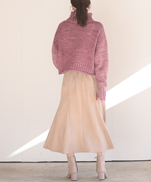 rps（アールピーエス）の「スウェード切替マーメイドスカート（スカート・レディース・チャコールグレー/ブラック/ブラウン/ベージュ・M）」の15枚目の写真