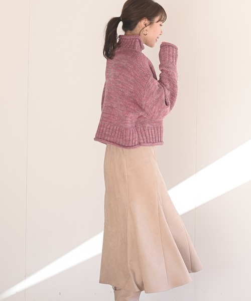 rps（アールピーエス）の「スウェード切替マーメイドスカート（スカート・レディース・チャコールグレー/ブラック/ブラウン/ベージュ・M）」の16枚目の写真