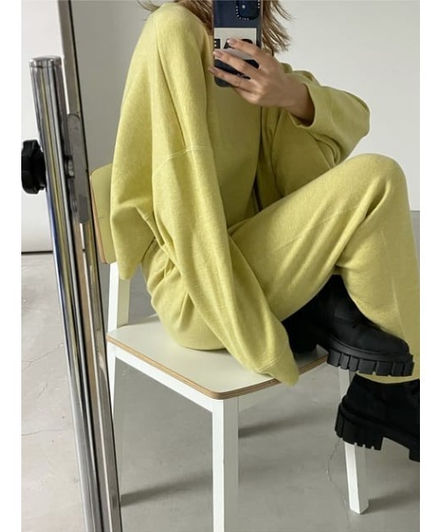 THROW by SLY(スローバイスライ)の「THROW HG TROUSER ハイゲージ パンツ(スラックス・レディース・ライトグレー/ライトイエロー・0/1)」の16枚目の写真