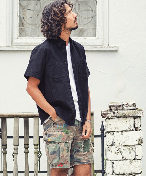 MARBLES(マーブルズ)の「mhs1759-S-SL WORK SHIRT ワークシャツ(シャツ/ブラウス・メンズ・ベージュ/ブルー系その他/カーキ/ネイビー・M/XL/L)」の14枚目の写真