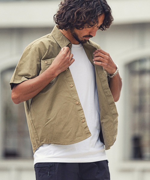 MARBLES(マーブルズ)の「mhs1759-S-SL WORK SHIRT ワークシャツ(シャツ/ブラウス・メンズ・ベージュ/ブルー系その他/カーキ/ネイビー・M/XL/L)」の17枚目の写真