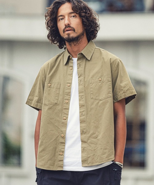 MARBLES(マーブルズ)の「mhs1759-S-SL WORK SHIRT ワークシャツ(シャツ/ブラウス・メンズ・ベージュ/ブルー系その他/カーキ/ネイビー・M/XL/L)」の18枚目の写真