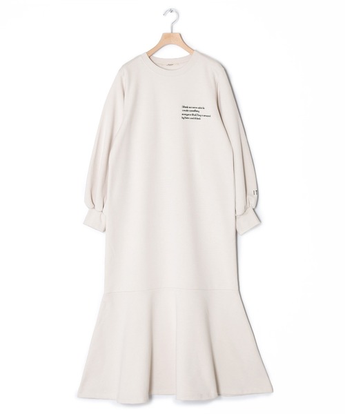 Alley by w closet（アリーバイダブルクローゼット）の「【Alley】刺繍入りスエットマーメイドワンピース（ワンピース・レディース・スモークグレー/スミクロ/グリーン・FREE）」の10枚目の写真