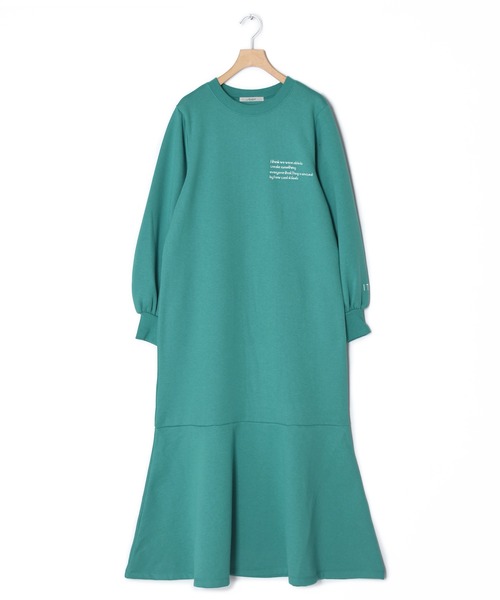 Alley by w closet（アリーバイダブルクローゼット）の「【Alley】刺繍入りスエットマーメイドワンピース（ワンピース・レディース・スモークグレー/スミクロ/グリーン・FREE）」の9枚目の写真