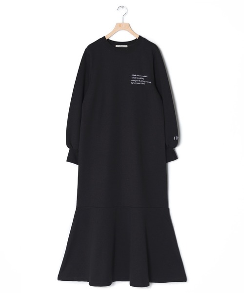 Alley by w closet（アリーバイダブルクローゼット）の「【Alley】刺繍入りスエットマーメイドワンピース（ワンピース・レディース・スモークグレー/スミクロ/グリーン・FREE）」の8枚目の写真