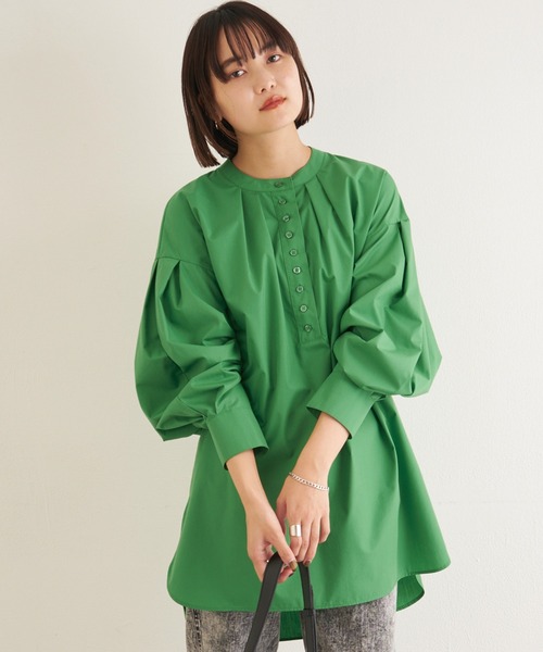 LAVEANGE（ラビアンジェ）の「釦ディティールブラウス（シャツ/ブラウス・レディース・オフホワイト/イエロー/グリーン/ライトブルー・3L/L/M/4L/LL）」の13枚目の写真