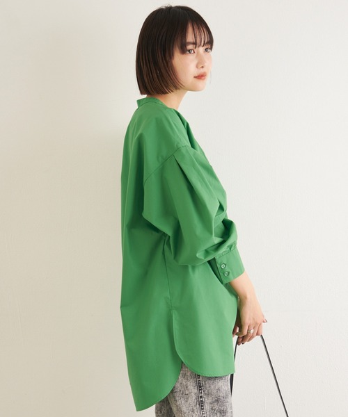 LAVEANGE（ラビアンジェ）の「釦ディティールブラウス（シャツ/ブラウス・レディース・オフホワイト/イエロー/グリーン/ライトブルー・3L/L/M/4L/LL）」の15枚目の写真