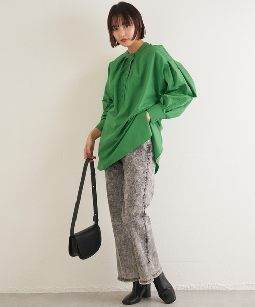 LAVEANGE（ラビアンジェ）の「釦ディティールブラウス（シャツ/ブラウス・レディース・オフホワイト/イエロー/グリーン/ライトブルー・3L/L/M/4L/LL）」の18枚目の写真