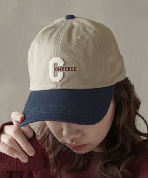 CONVERSE（コンバース）の「【CONVERSE / コンバース】ロゴローキャップ（キャップ・レディース・ブラック/ベージュ/ネイビー/ベージュ系/グリーン系・ONESIZE）」の4枚目の写真