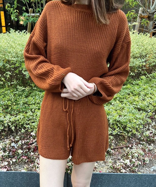 SPIGA（スピーガ）の「背開きニットオールインワン（サロペット/オーバーオール・レディース・ブラック/ベージュ/キャメル・FREE）」の13枚目の写真