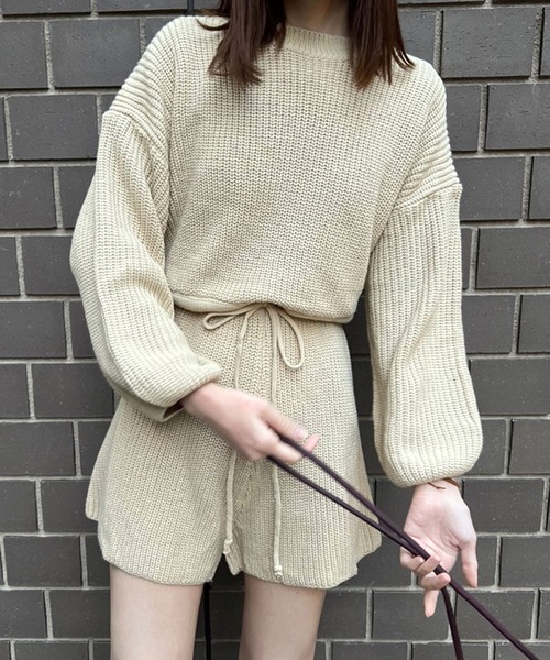 SPIGA（スピーガ）の「背開きニットオールインワン（サロペット/オーバーオール・レディース・ブラック/ベージュ/キャメル・FREE）」の15枚目の写真