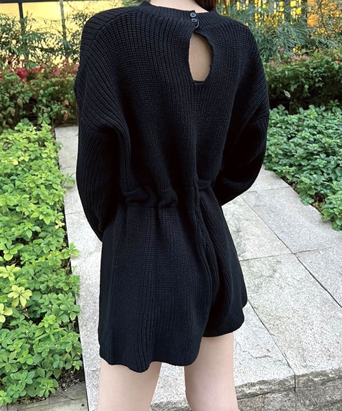 SPIGA（スピーガ）の「背開きニットオールインワン（サロペット/オーバーオール・レディース・ブラック/ベージュ/キャメル・FREE）」の14枚目の写真