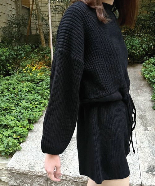 SPIGA（スピーガ）の「背開きニットオールインワン（サロペット/オーバーオール・レディース・ブラック/ベージュ/キャメル・FREE）」の9枚目の写真