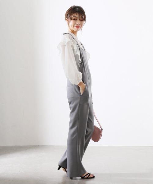 La TOTALITE（ラトータリテ）の「シアーフリル切り替えブラウス◆（シャツ/ブラウス・レディース・ホワイト/グレー/ネイビー・FREE）」の5枚目の写真