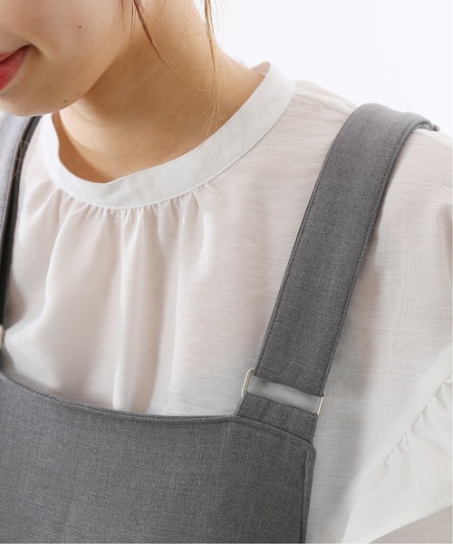 La TOTALITE（ラトータリテ）の「シアーフリル切り替えブラウス◆（シャツ/ブラウス・レディース・ホワイト/グレー/ネイビー・FREE）」の8枚目の写真