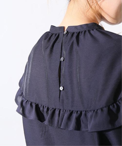 La TOTALITE（ラトータリテ）の「シアーフリル切り替えブラウス◆（シャツ/ブラウス・レディース・ホワイト/グレー/ネイビー・FREE）」の15枚目の写真