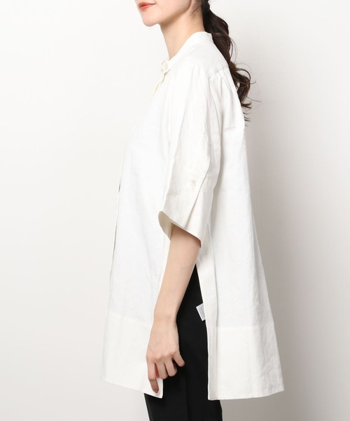 STUDIO NICHOLSON(スタジオニコルソン)の「スタジオニコルソン STUDIO NICHOLSON / SUMA HALF PLACKET SHIRT(シャツ/ブラウス・レディース・オフホワイト・000)」の5枚目の写真