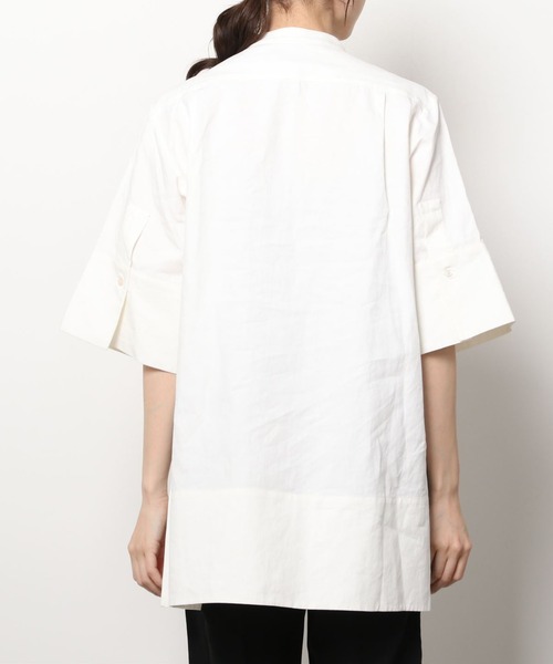 STUDIO NICHOLSON(スタジオニコルソン)の「スタジオニコルソン STUDIO NICHOLSON / SUMA HALF PLACKET SHIRT(シャツ/ブラウス・レディース・オフホワイト・000)」の4枚目の写真