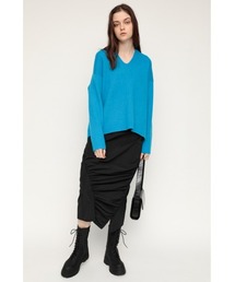 SLY | ASYMMETRY SHIRRING L/SK/アシンメトリーシャーリングロングスカート(スカート)