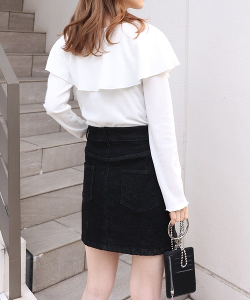 one after another NICE CLAUP（ワンアフターアナザーナイスクラップ）の「セーラーカラーテレコトップス（Tシャツ/カットソー・レディース・ブラック/オフホワイト/レッド系その他/ネイビー系/ベージュ/ミント・FREE）」の16枚目の写真