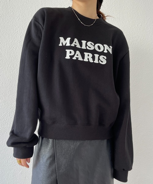wee9s（ウィークス）の「soft touch PARIS sweat / ソフトタッチロゴデザインスウェット（スウェット・レディース・ブラック/オレンジ/ミント・FREE）」の13枚目の写真