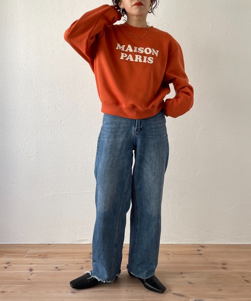 wee9s（ウィークス）の「soft touch PARIS sweat / ソフトタッチロゴデザインスウェット（スウェット・レディース・ブラック/オレンジ/ミント・FREE）」の9枚目の写真