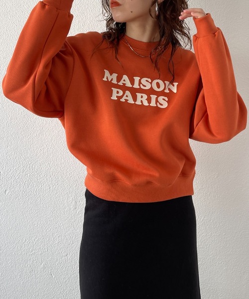 wee9s（ウィークス）の「soft touch PARIS sweat / ソフトタッチロゴデザインスウェット（スウェット・レディース・ブラック/オレンジ/ミント・FREE）」の12枚目の写真
