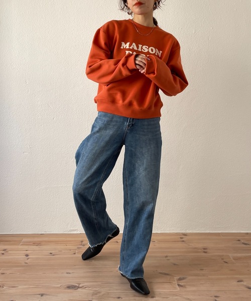 wee9s（ウィークス）の「soft touch PARIS sweat / ソフトタッチロゴデザインスウェット（スウェット・レディース・ブラック/オレンジ/ミント・FREE）」の10枚目の写真