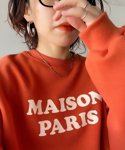wee9s（ウィークス）の「soft touch PARIS sweat / ソフトタッチロゴデザインスウェット（スウェット・レディース・ブラック/オレンジ/ミント・FREE）」の17枚目の写真