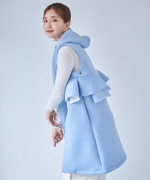 ボンディングアシメフリルロングベスト（ベスト）｜each（イーチ）の