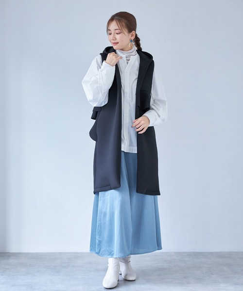新品 ella メッシュボンディグジレ 黒 ベスト